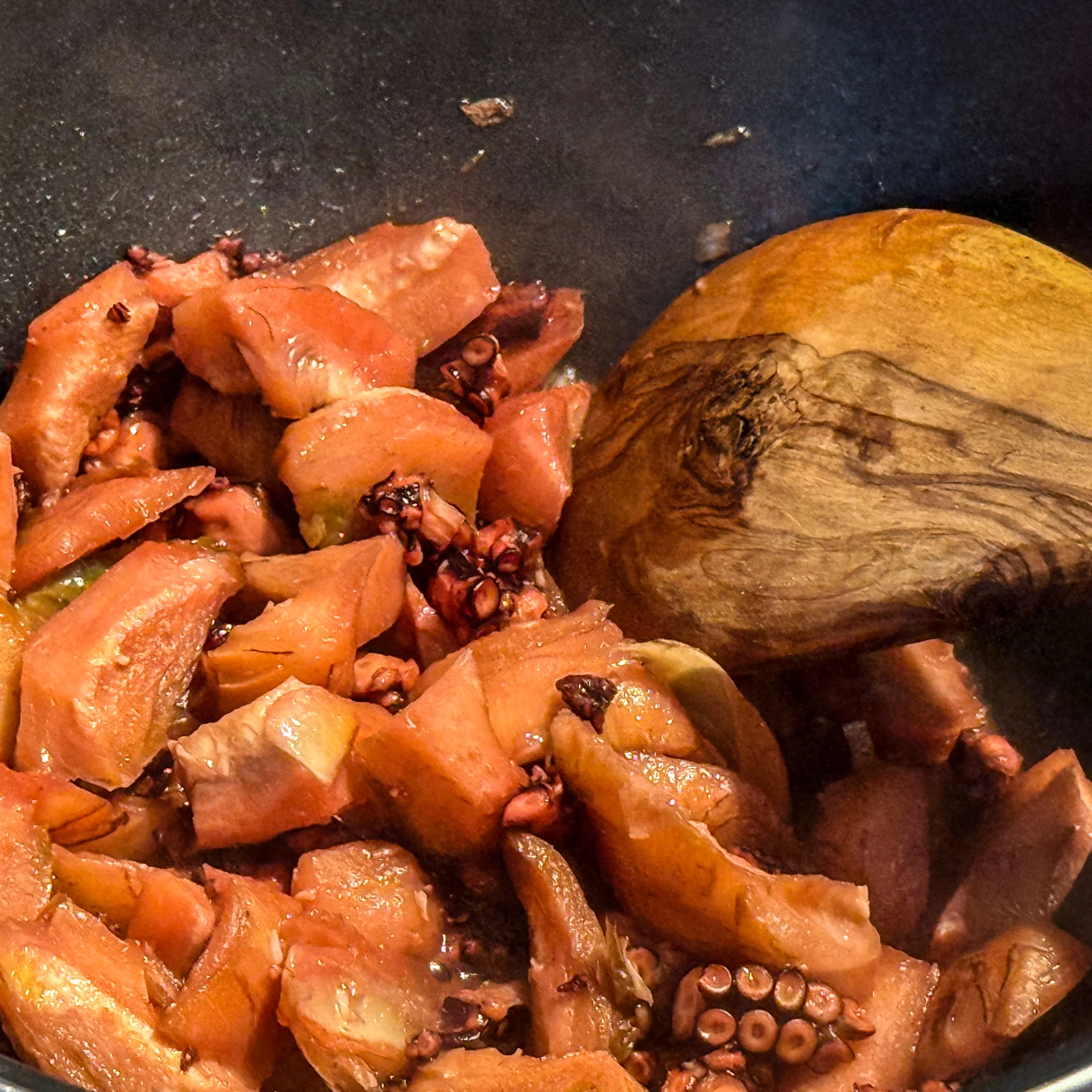 Wok poulpe artichauts